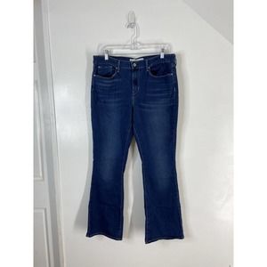 LEVI LEVIS SIGNATURE MID RISE BOOT CUT WOMEN'S JEANS SIZE MISSES 16 Dark Wash